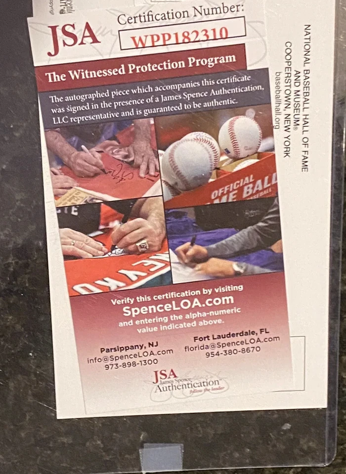 atlanta braves Mngr full name Robert Joe”bobby” Cox signed yellow HOF plaque Jsa - Image 2 of 2