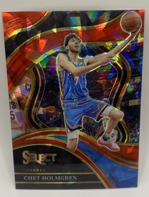 2023-24 Select Courtside #241 Chet Holmgren Thunder Red Cracked Ice Prizm