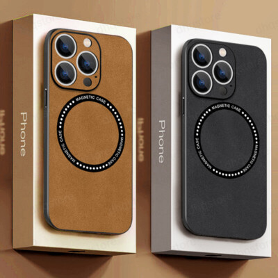 Custodia In Pelle Magsafe Per IPhone 16 15 Pro 14 13 Plus