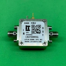 Amplifier LNA 0.3dB NF 100MHz to 6GHz 20dB Gain 22dBm P1dB SMA