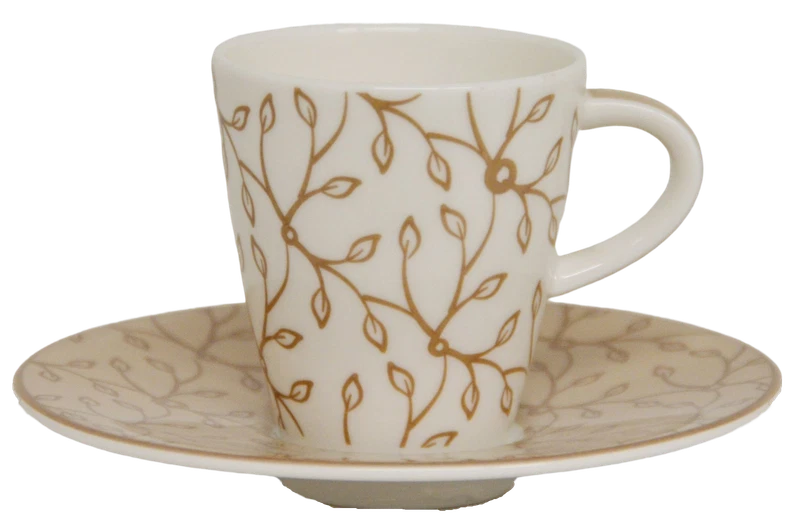 Tazze Tazzine Caffè Set per 4 Villeroy & Boch Flora Caramel Porcellana Marrone