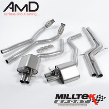 Milltek Audi RS6 RS7 Exhaust System Non Resonated Stainless Steel SSXAU365