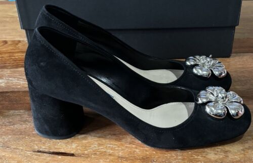 Zapatos de tacón bloque de gamuza Prada talla 38 1/2 (6) *USADOS UNA VEZ* - Imagen 2 de 9