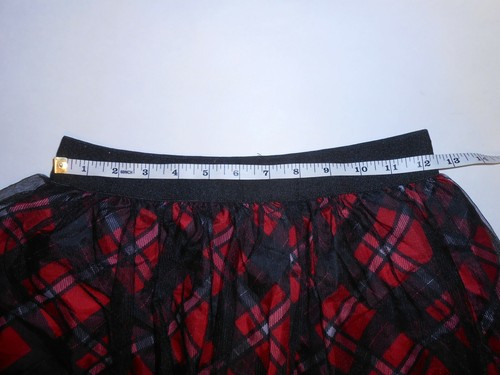 Disney Minnie Mouse Girls XL 14-16 2Pc Red/Black Sweater & Plaid Tulle Skort Set - Picture 12 of 12