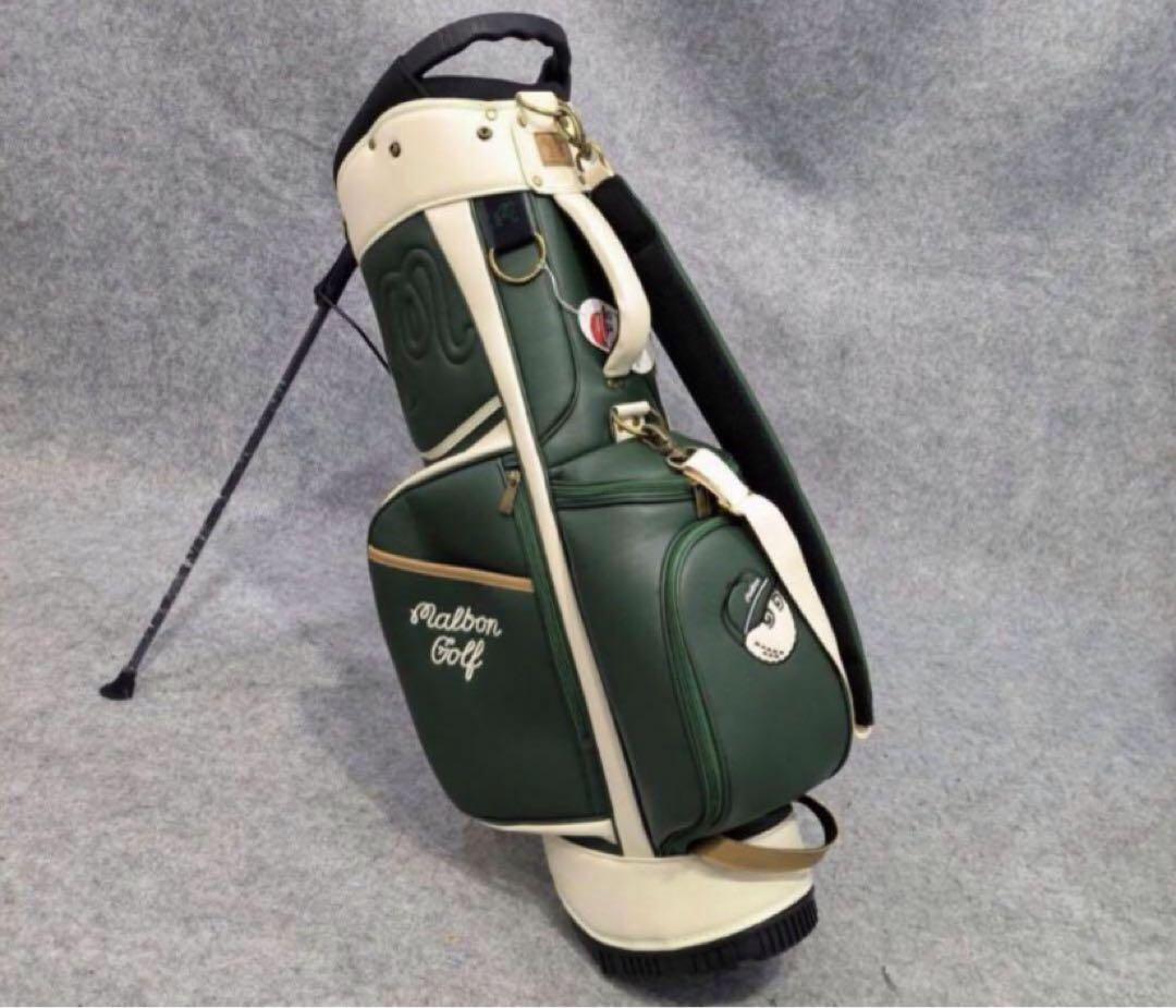 MALBON GOLF Caddy Bag Green artificial leather Type 9.0 NEW
