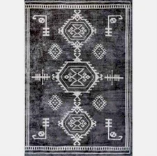 nuLOOM Kyleigh Machine Washable Southwestern Area Rug in Light Grey