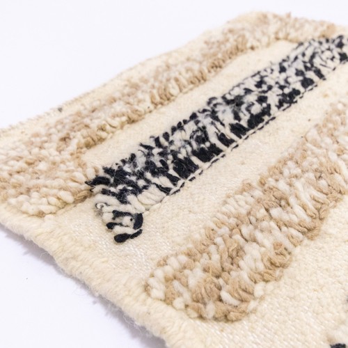 Berber Rug Small Brown Black Moroccan Rug 2x3 Handmade wool Bathroom Nursery Rug - Picture 6 of 9