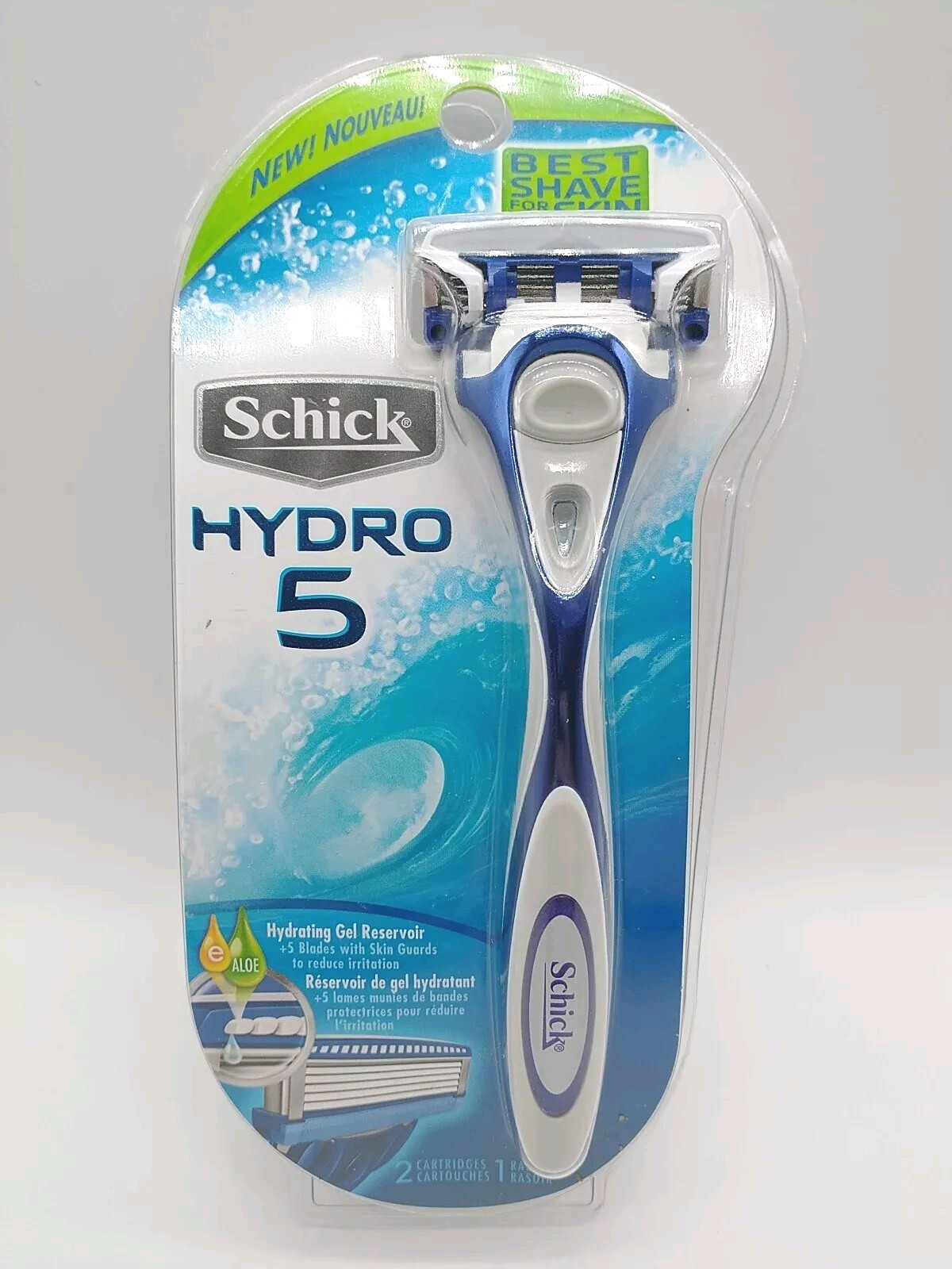 Schick Hydro 5 Razor with 2 Catridges - Blue Green, Discontinued - Open ...