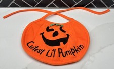 Brand New Baby Bib Halloween Bib  Cutest Lil Pumpkin  In Original Package