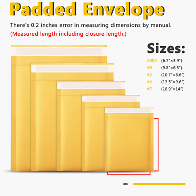 100 Kraft Bubble Mailers – Padded Envelopes 3 X 6.75 X 150mm For Shipping & Mailing