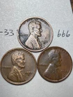 1931-D, 1932-D, 1933-D LINCOLN WHEAT CENT SET 3 coins HIGH GRADE All VF-XF, #666