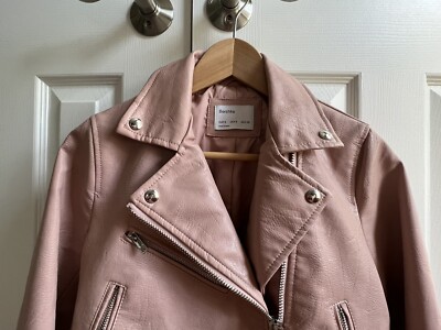 NWOT Bershka Pink Vegan Leather Biker Jacket Sz 8 M | eBay NWOT Bershka Pink Vegan Leather Biker Jacket Sz 8 M | eBay