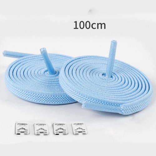 1pair 100CM No Tie Lazy Shoelaces Rubber Shoes Lace Safe Elastic Flat Shoelaces - Picture 15 of 33