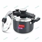 Prestige Clip Aluminium Pressure Cooker with Glass Lid 5 Litres, 2-Pieces Black