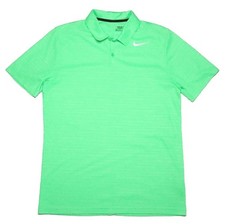 Nike Golf Dri-Fit Tour Lime Textured Stripe Polo Shirt 915876-300 Mens Size Sm
