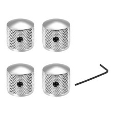 4pcs 6mm Metal Potentiometer Knobs For Guitar Bass Volume Tone Knobs Silver Tone