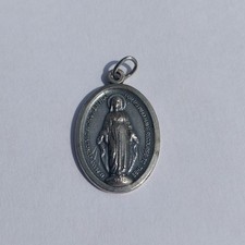 Miraculous Medal Virgin Mary Christian Religious Pendant Italy