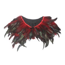 Gothic Feather Shrug Dressing up Halloween Costume Lightweight Cape for Carnival