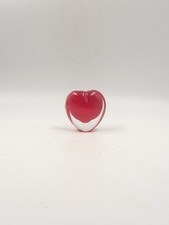 Vase soliflore Coeur Vintage verre Murano Sommerso Rouge Salviati Cuoricino 90's