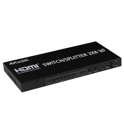 4K 3D HDMI Switch Box Switcher 2x8 2 in 8 Out Splitter 1 To 8 Monitor Display