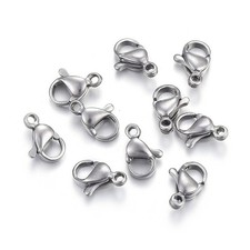200pcs Parrot Trigger Clasp Lobster Claw Clasp Silver for Bracelet Necklace DIY