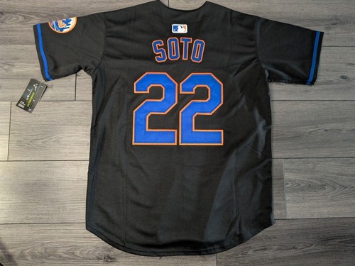 Juan Soto #22 New York Mets Alternate Black Jersey Men's Small