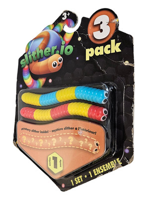 SLITHER .IO MYSTERY 3 PACK BONKERS TOYS WORMS SERIES 1 MOSC SEALED 2017 PKG WEAR