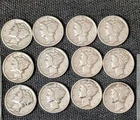 Mercury Dimes 1930's 12 Total AU Beautiful Dimes !! $1 No Reserve