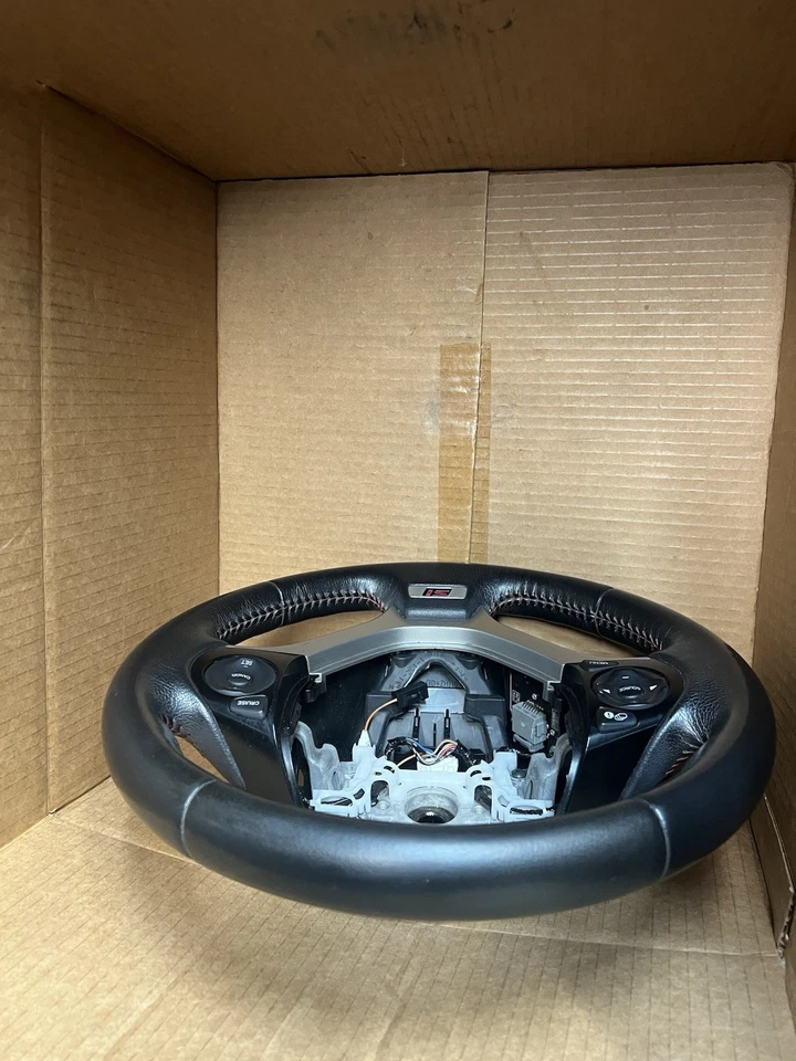 Leather Steering Wheel DX Si EX EX-L Fits 2012 2013 2014 2015 Honda Civic OEM - Image 3 of 4