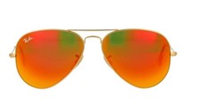 Ray-Ban RB3025 112/69 Matte Gold Aviator Flash Orange Mirror 58-14-135