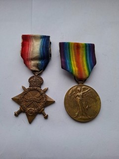 WWI 1915 STAR & VICTORY MEDAL SERGEANT JAMES PRITCHARD DARKE HEREFORD REGIMENT