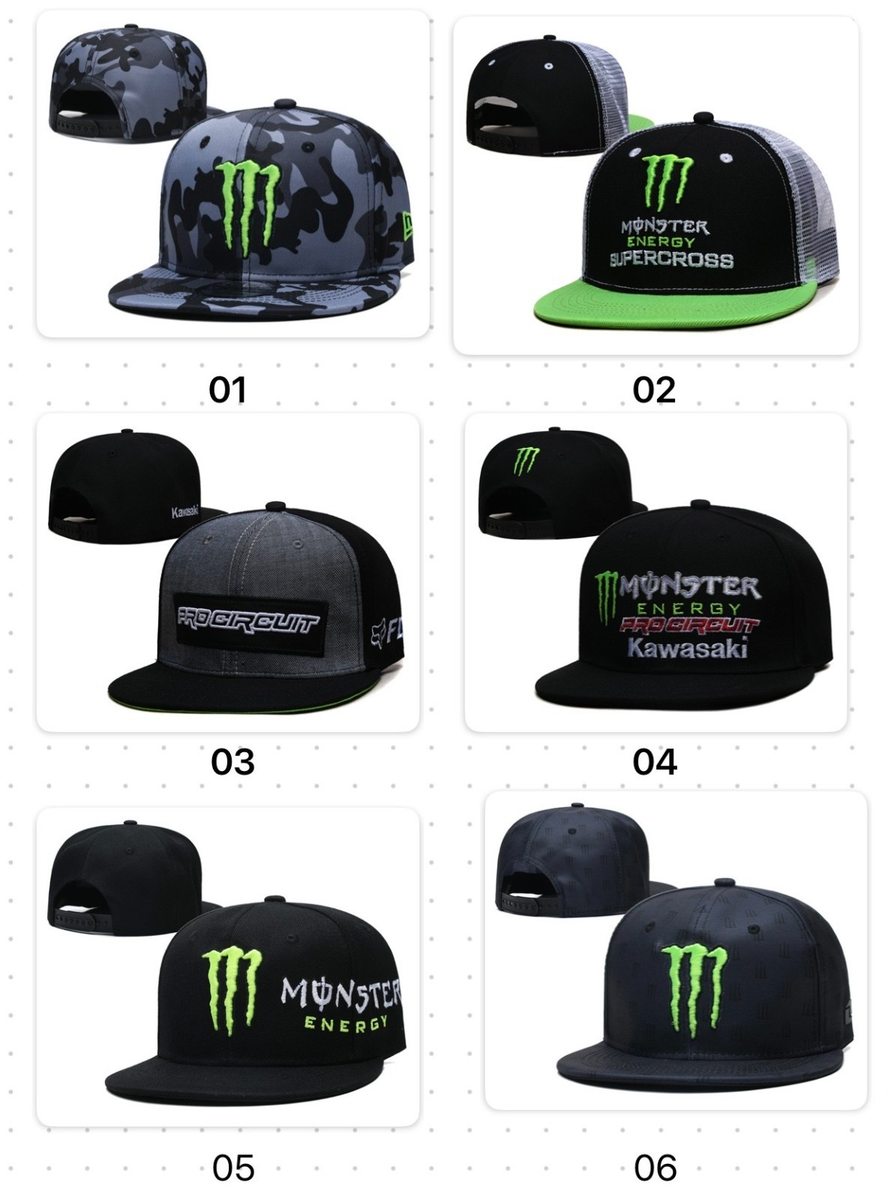 Unisex SnapBack Hat Flat Brim Kawasaki / Monster Moto/ Supercross