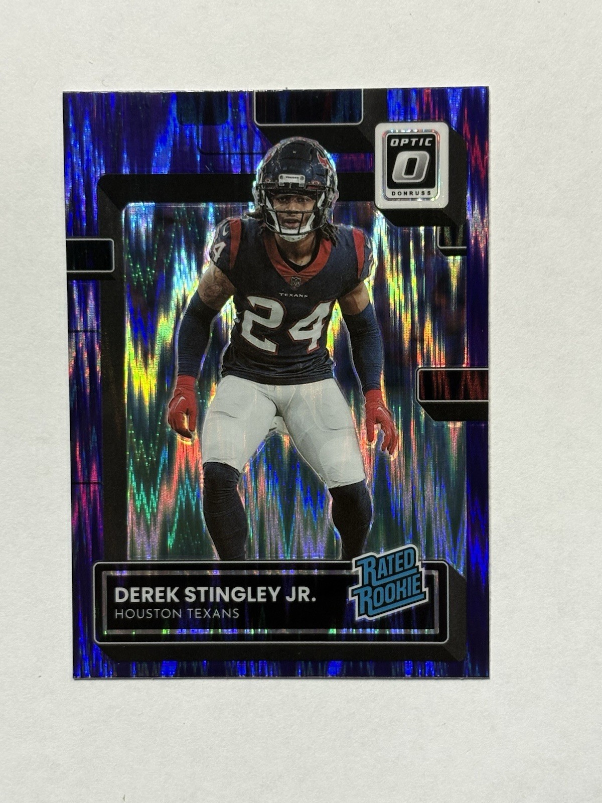 2022 Panini Donruss Optic Rated Rookie Purple Shock #244 Derek Stingley Jr.