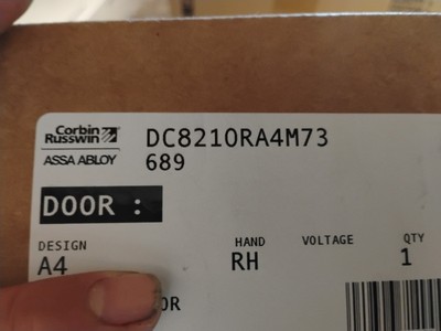 corwin russwin DC8210 RA4M73 Heavy Duty LH DOOR CLOSER 689 Finish 