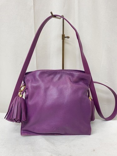LOEWE shoulder bag flamenco leather Purple Used