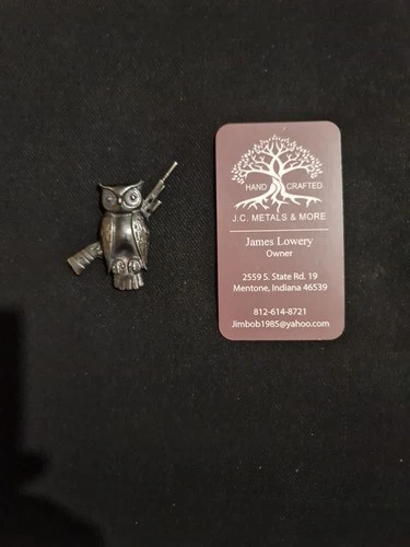 HANDCRAFTED  999 FINE SILVER  1.25 TROY OUNCES GANGSTA OWL