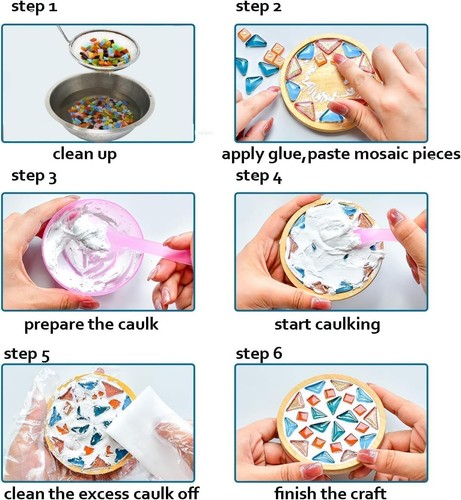 DIY Mosaic Tiles for Crafts, Colorful Glass Kits Mixed - Picture 4 of 7