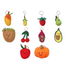 Felt Keyring Handmade Keychain Colorful 3D Fruit Pendant Phone Chain Accessory