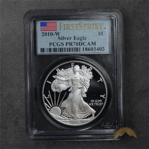2010-W 1oz American Silver Eagle Proof $1 - PCGS PR70 DCAM - West Point