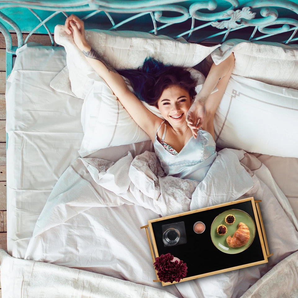 Betttablett Frühstückstablett Klapptablett Serviertablett natur leicht 6 kg - Bild 3 von 4