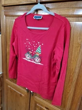 Karen Scott Women's Christmas Tee Shirt Size L