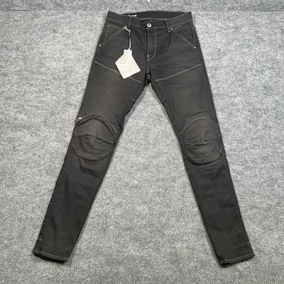G-Star Raw Mens 5620 3D Zip Knee Skinny Elwood Jeans Black D01252 32x32
