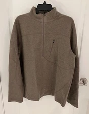 Ibex Men’s Merino Wool Half Zip Pullover Sweater L Tan/Brown Outerwear Neutral