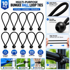 10x Flag Pole Clips Attach Windsocks Ball Bungee Cord Ties Rope Flags To Poles