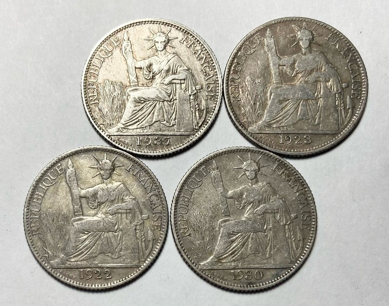 1922 - 1937 French Indochina 20 Cents Silver Coins Combine Shipping
