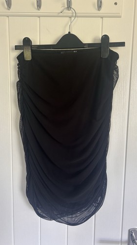 Never Been Worn PLT Chiffon Lined Body Con Black Mini Skirt Size 16