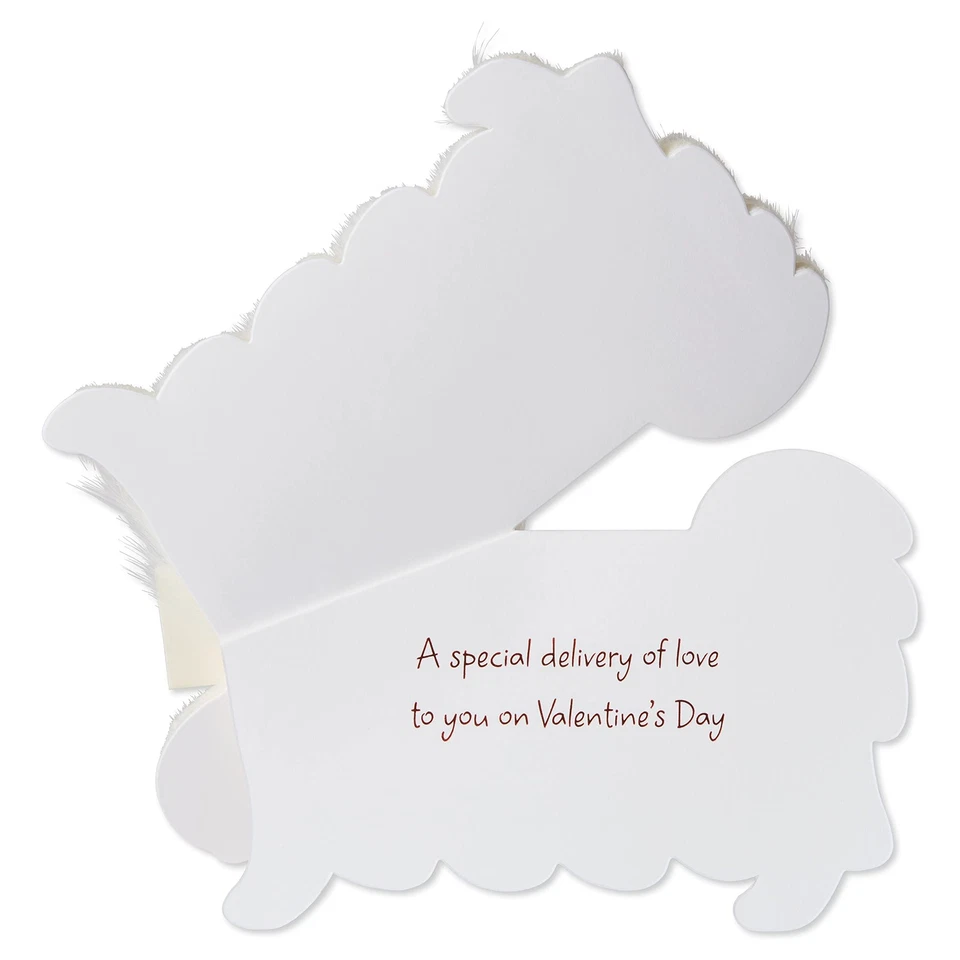 Tarjeta de Papiro San Valentín Adorable Perro Troquelado con Detalles Hechos a Mano 5x7 Pulgadas Foto 3 de 4