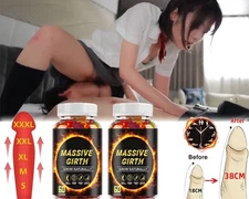 #1 BEST-MALE ENLARGER THICKER LONGER BIGGER 4" GROWTH ENLARGEMENT 60-300 GUMMIES