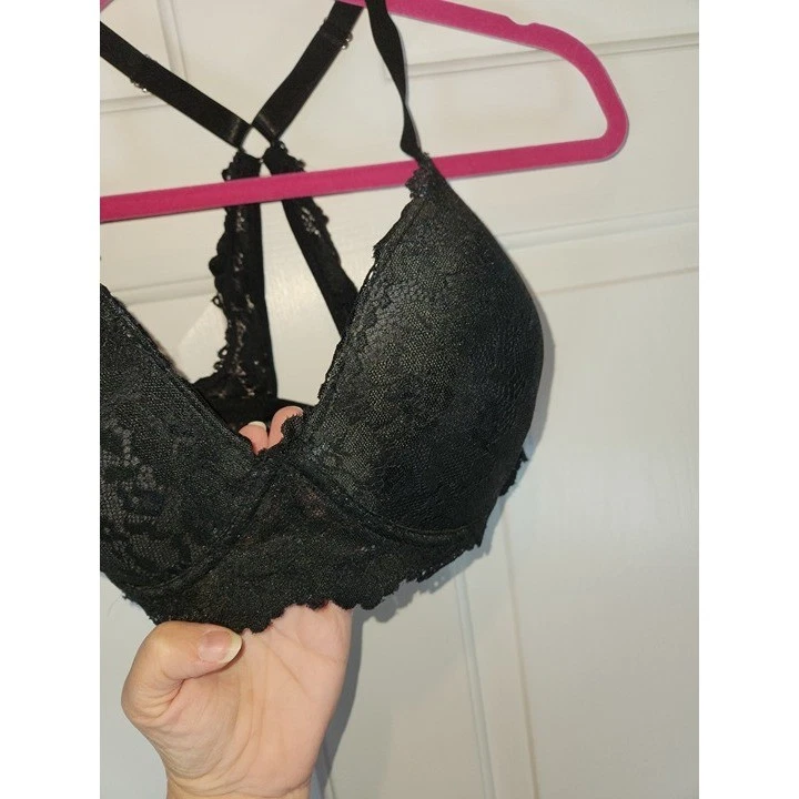 Sujetador con aros push up acolchado de encaje negro 40D de Rampage Intimates Style 71222 Foto 2 de 4
