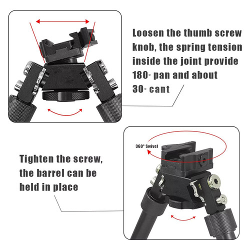 V8 Rifle Bipod 7-9'' Adjustable QD Hunting 20mm Picatinny Rail Mount 360 Swivel - Picture 7 of 16